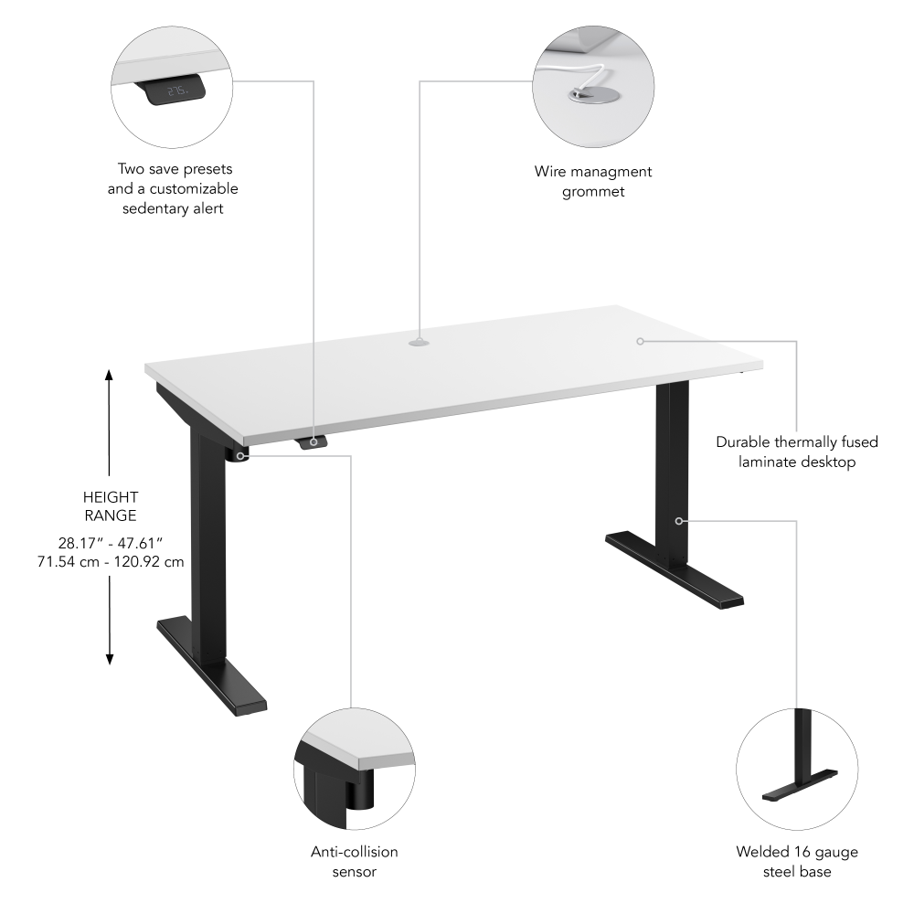 Move 40 Series 60W x 30D Electric Height Adjustable Standing Desk