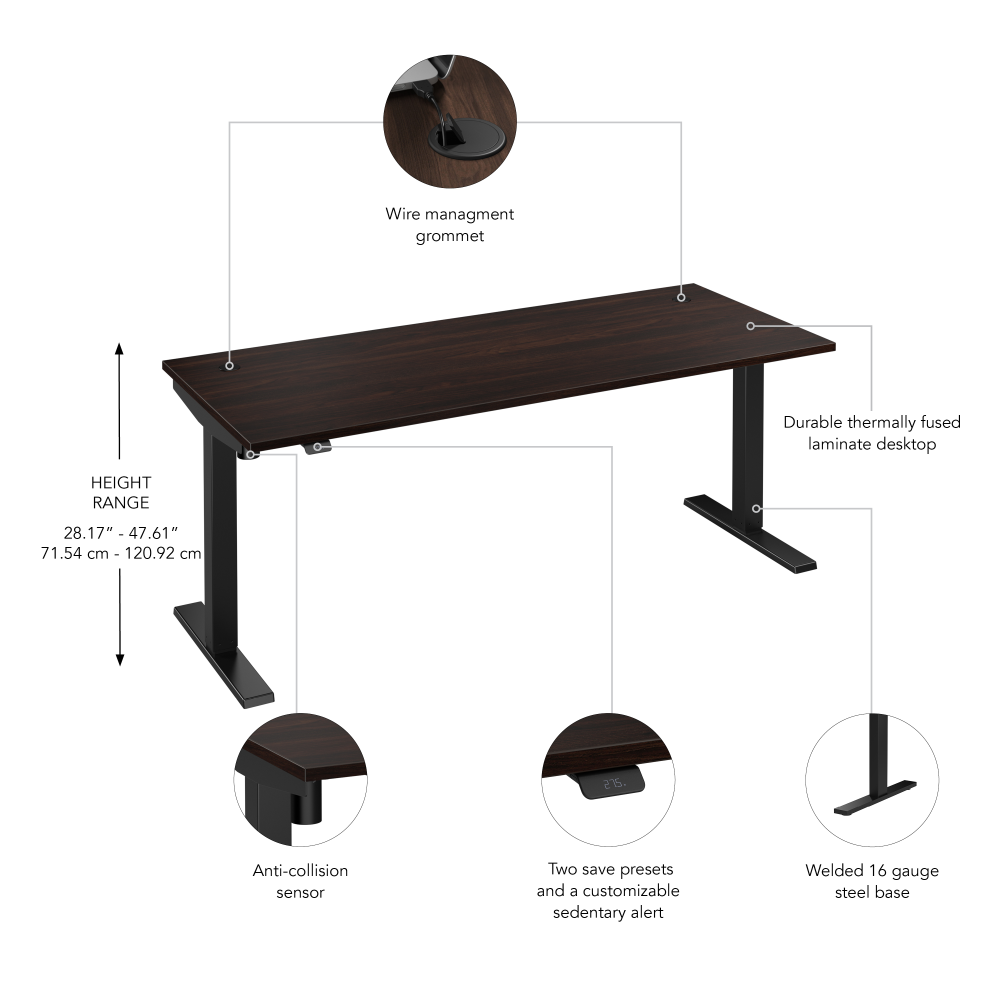 Move 40 Series 72W x 30D Electric Height Adjustable Standing Desk