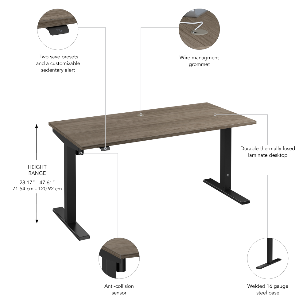 Move 40 Series 60W x 30D Electric Height Adjustable Standing Desk