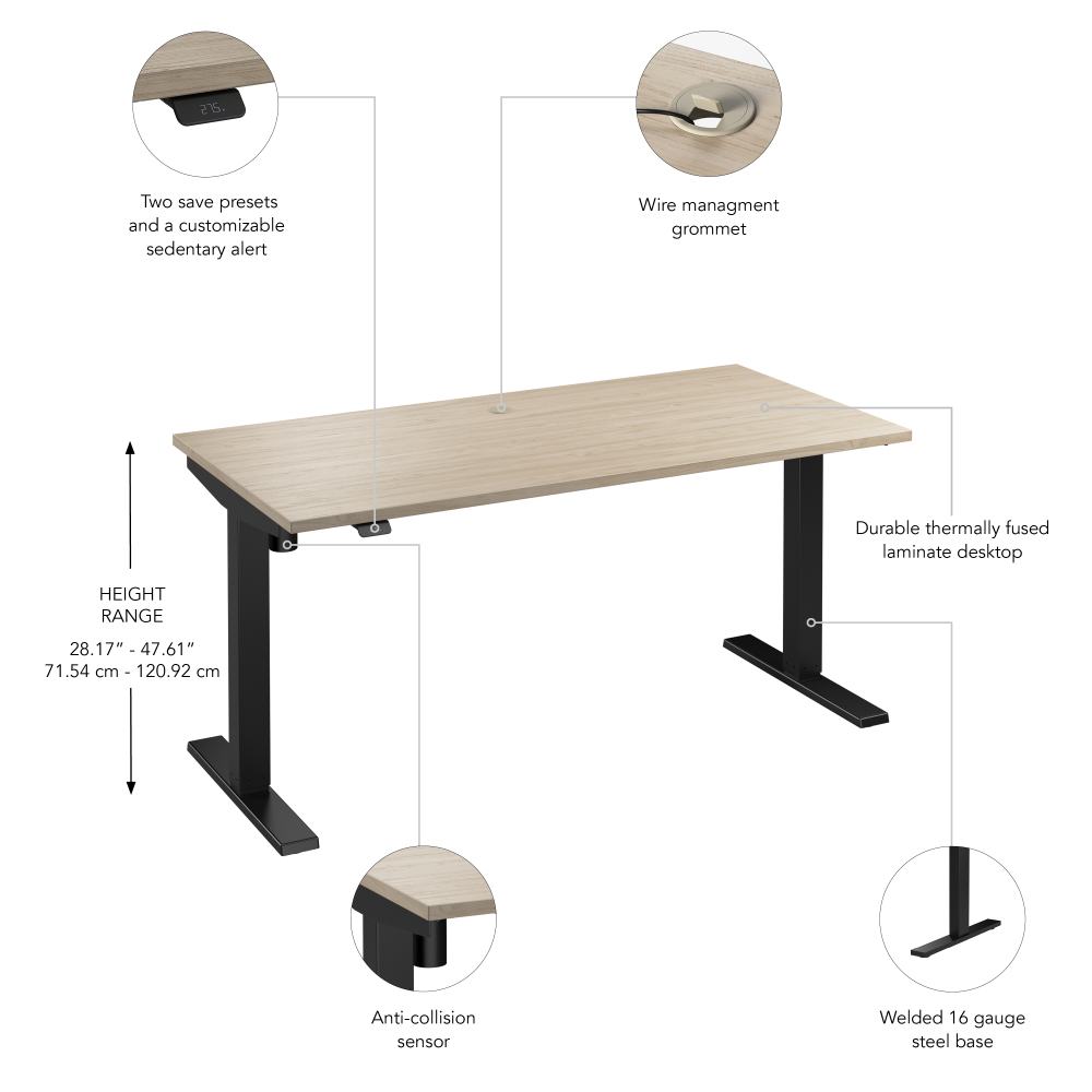 Move 40 Series 60W x 30D Electric Height Adjustable Standing Desk