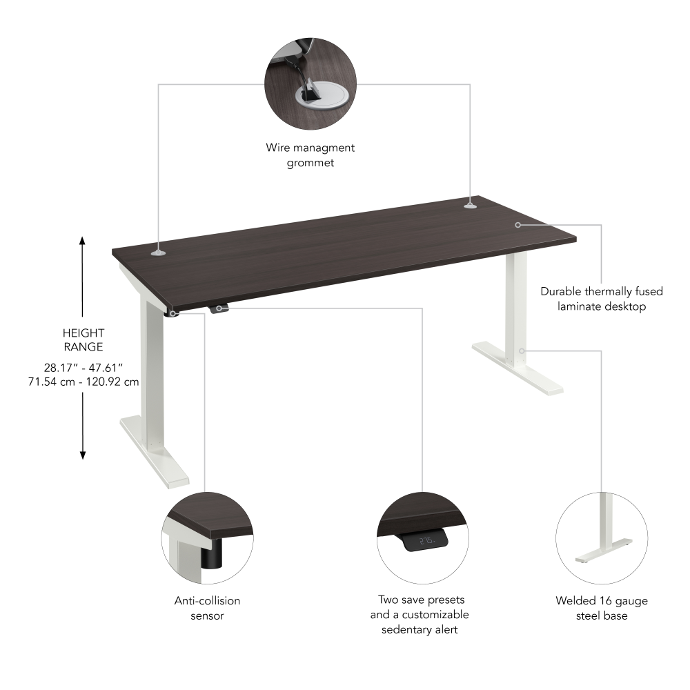 Move 40 Series 72W x 30D Electric Height Adjustable Standing Desk