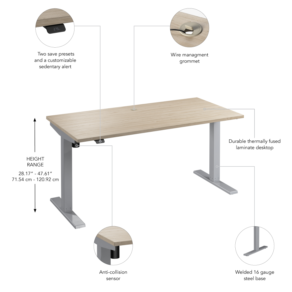 Move 40 Series 60W x 30D Electric Height Adjustable Standing Desk