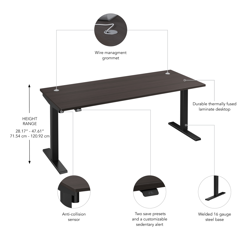Move 40 Series 72W x 30D Electric Height Adjustable Standing Desk