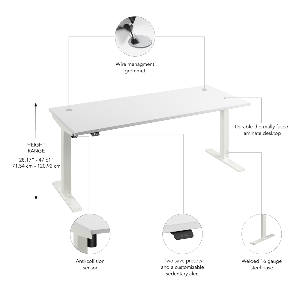 Move 40 Series 72W x 30D Electric Height Adjustable Standing Desk