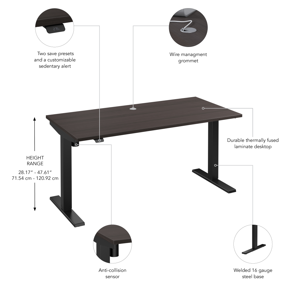Move 40 Series 60W x 30D Electric Height Adjustable Standing Desk