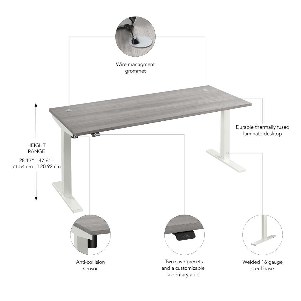 Move 40 Series 72W x 30D Electric Height Adjustable Standing Desk
