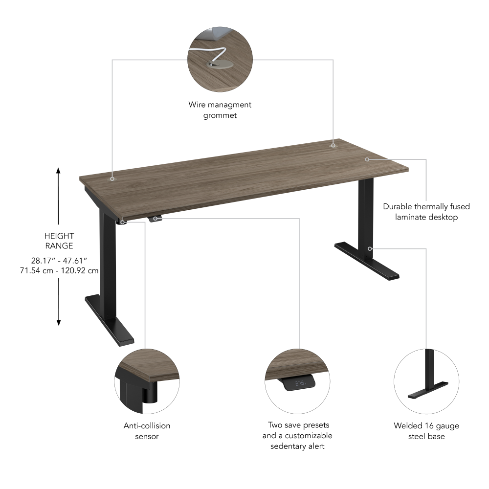 Move 40 Series 72W x 30D Electric Height Adjustable Standing Desk
