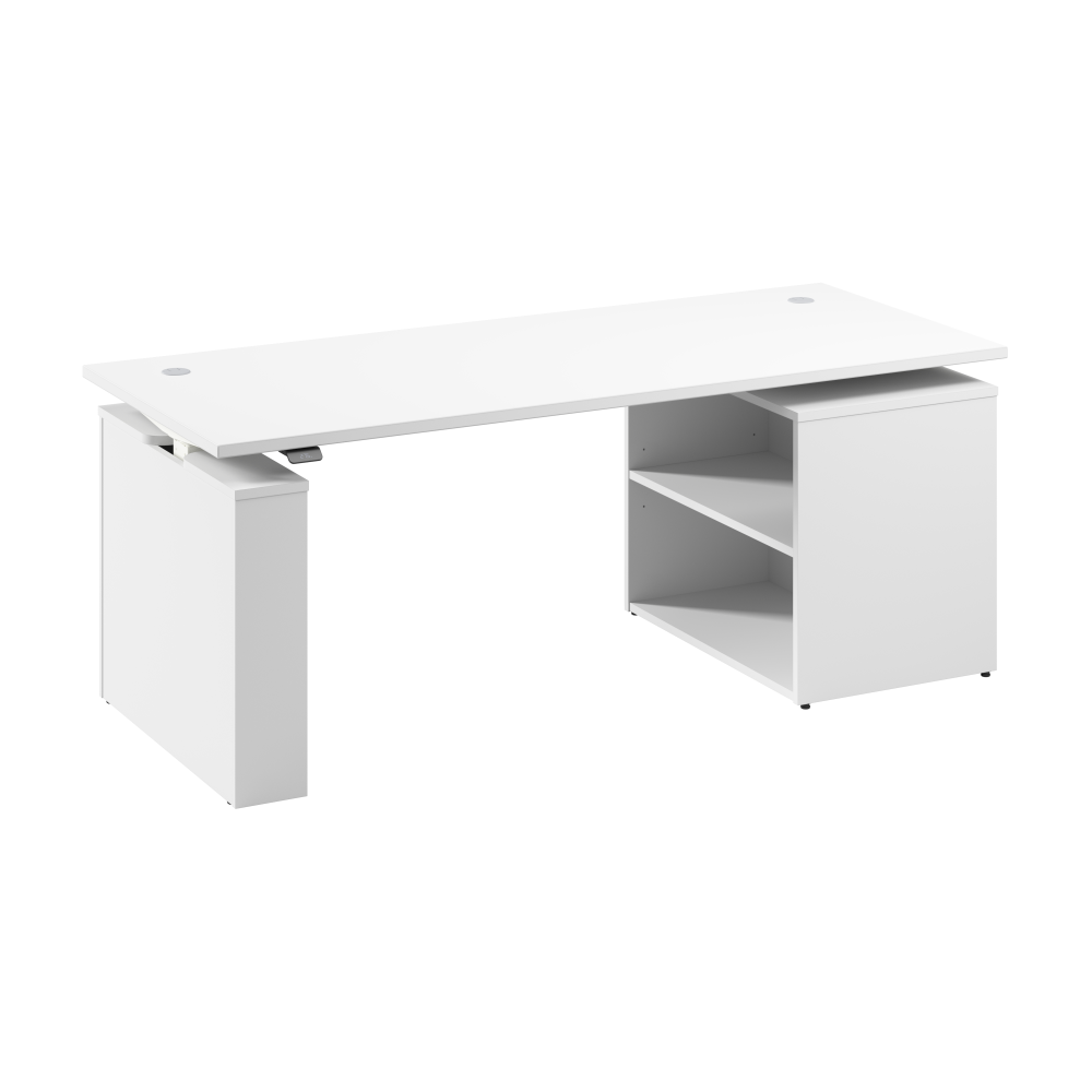 Stratus 72W x 30D Electric Height Adjustable Standing Desk with Bookcase